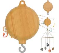 Mobile musical pour berceau suspension en imitation bois boîte à musique à piles avec crochet