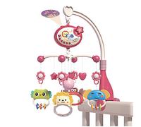 Mobile Musical pour Lit Bébé - Télécommandé Projection de Lumières Musiques Jouets Rotatifs - Fonction de Temporisation - Rouge