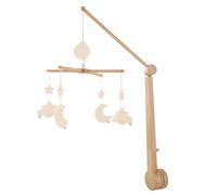 Sauthon Mobile musical Vanilla – bébé en bois, 4 jouets – uni pétale beige