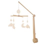 Sauthon Mobile musical Vanilla – bébé en bois, 4 jouets – uni pétale beige