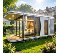 Mobile Office Pod ADU Prefab Modular Tiny House Backyard Studio Guest Villa | Bâtiment portable extensible pour un espace de travail à distance, un bureau de terrain, un appartement de grand-mère ou un