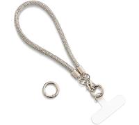 Mobile Phone Chain,Silver Glitter Cord,Short Wrist Strap