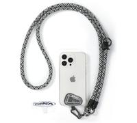 Mobile Phone Cords 1,Phone Cord Patch 2,Universal Adjustable Phone Strap,Crossbody Phone Cords,Neck Strap For Phone (White-Black)