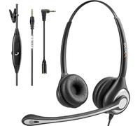 Mobile Phone Headset with Noise Cancelling Microphone, Wired Smartphone Headset with 3.5 mm and 2.5 mm Jack for iPhone Samsung Galaxy Huawei HTC LG Blackberry Android Phones Mac Skype