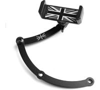 Mobile Phone Holder Metal Solid Union Jack Look Foldable Cell Phone Holder Compatible For Mini Cooper R55 R56 F54 F55 Accessories Black And Grey