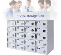 Mobile Phone Storage Locker Safe Box - Wall-Mounted Thickened Cabinet with Lock 100 Slots for Clean Desktop Nization - Ideal for Offices and Homes,80Slots