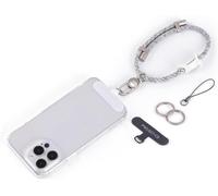 Mobile Phone Strap 1, Telephone Patch Cord 2, Adjustable 20-40 Cm, Mobile Phone Cord, Keyring (Foggyblack-S)