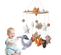Mobile Pour Bébé - 45x23x23cm Déco Chambre Bébé | Jouet Suspendu, Carillon De Lit En Feutre Et Bois Avec Animaux Marins, Jouets Suspendus Style Dessin Animé, Décoration De Chambre Pour Fille Garçon E