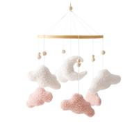 Mobile pour Berceau Bébé - Mobile Éveil Musical | Pendentifs En Peluche Forme Nuage Décoratif pour Poussette Berceau Naissance Baby Shower