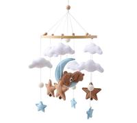 Mobile pour berceau de bébé avec figurines tricotées, joli mobile en feutre, nuage, lune, étoile, ours, pour berceau, chambre d'enfant, décoration de chambre d'enfant (marron)