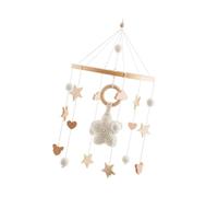 Mobile pour berceau de bébé, décoration de chambre d'enfant, clochette de lit à suspendre, jouet pour nourrissons, étoile beige, 20,5 x 43 cm