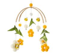 Mobile pour berceau de bébé, jouets suspendus pour berceau, fleurs Boho et abeilles, mobile pour bébé avec cloche, jouet apaisant, cognition visuelle de couleur pour décoration chambre d'enfant