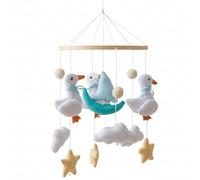 Mobile pour berceau de bébé, mobile pour berceau de bébé, jouet suspendu sur le thème du canard avec nuages en feutre et cloche, pour nouveau-nés garçons et filles