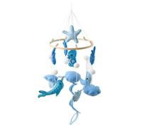 Mobile pour berceau de bébé, mobile pour chambre d'enfant sur le thème de l'océan avec des créatures marines en peluche douce, jouet visuel apaisant pour berceau bébé, bleu et blanc pour be