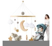 Mobile pour berceau | Pendentif pour couffin avec musique - Musicale portable style bohème pour garçons et filles de 0 à 3 ans Décoration pour poussettes