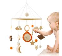 Mobile pour berceau pour tout-petits, mobile pour berceau pour tout-petits, décoration tournante en bois pour plafond de lit - Cloche en bois pour lit de 0 à 3