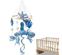 Mobile pour berceaux | Mobile musical en feutre naturel doux pour lit de bébé, développement sensoriel et décoration de chambre d'enfant, cadeau pour nouveau-nés et