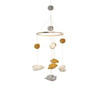 Kindsgut Mobile avec motifs tricotés 100% coton, couleurs discrètes et design simple, beau cadeau de naissance, ciel nocturne, Etoiles/mouton/nuage