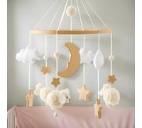 Mobile Pour Lit Bébé | Clochette | Mobile De Lit Bohème 2025 Avec Carillon Et Pendentif Nuage, Lune Et Mouton | Clochette De Lits À Suspendre Pour Garçons Et Filles De 0 À 3 Ans