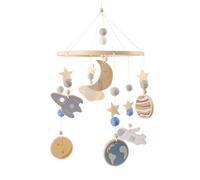 Mobile Pour Lit Bébé,Décor En Bois Pour Chambre Bébé | Mobile Tournant À 360 Degrés Motif Spatial Pour Apaiser Jeux Voyage Nuit Sommeil Literie