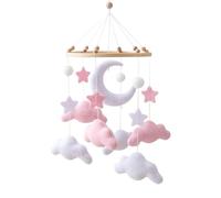 Mobile Pour Lit Bébé En Feutre Lune Étoile | Mobile Neutre Pour Fixation Au Plafond Du Lit Bébé pour Fille Garçon Chambre Garderie Poussette Cadeau Anniversaire