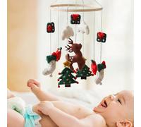 Mobile pour lit de bébé - Mobile de Noël - Carillon éolien - Jouet de sapin de Noël en feutre - Jeu mural pour chambre à coucher - Décoration d'anniversaire - Mignon mobile suspendu pour chambre
