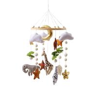 Mobile pour lit d'enfant - Ensemble en peluche de 43,2 cm de long, structure en bois, brin en tissu texturé doux, mobile apaisant pour dormir | Design bras rotatif pour une nuit apaisante