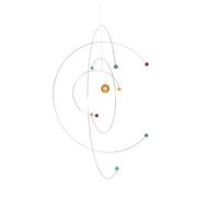 Mobile Scientifique Atomique en Métal, Modèle Spatial Éducatif Moderne | Phare Solaire, Décor Nordique Créatif, pour Chambres et Projets de Classe