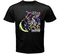 Mobile Suit Gundam Wing Mecha Anime Cartoon Men's Black T-Shirt 100% Cotton Casual Top Tees Black XXL