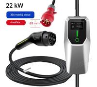 Mobile Wallbox ev charger 20A/24A/32A EVSE EU Câble de charge EV type2 Boîte de charge portable 22KW 4m 3 phases