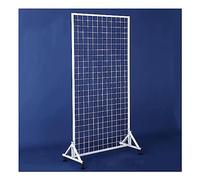 Mobile Wire Grid Storage Unit Présentoir de sol 50 x 150 cm avec roues pour magasins, marchés et expositions, organiseur polyvalent pour gridwall en réseau