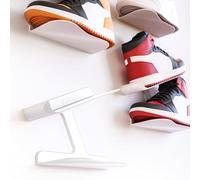 Mobilefox Lot de 2 supports muraux pour baskets, étagère à chaussures, support mural, étagère flottante à chaussures, affichage, blanc