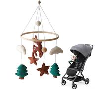 Mobiles Bébé pour Berceau,Jungle Cerfs Animaux Mobile Suspendu avec Nuages en Feutrine | Jouet Sensoriel Apaisant Fille Garçon Tout-Petit Anniversaire Jeu Chambre Sommeil