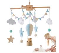 Mobiles de berceau pour bébés, hangage mobile à montgolfière avec boules de feutre nuage et étoile, jouets bébé mignon pour la décoration plafond chambre