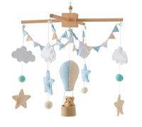 Mobiles de berceau pour bébés, Hot Air Ballon Hangle mobile avec boules de feutre nuage et étoile, jolis jouets pour bébé pour décoration plafond chambre à coucher cadeau nouveau-né cadeau