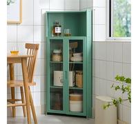 Mobiletto Angolare Alto Étagère de cuisine en acrylique haute définition à double porte multifonction B55 x 126 x 7 cm Idéal pour économiser de l'espace et nization