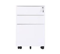 Mobiletto Portadocumenti in Metallo con 3 Cassetti Estrazione Laterale Cassettiera Ufficio Bianco 30x45x60 cm nizer per Documenti Design Elegante e Funzionale.