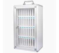 Mobiletto Portaoggetti per Cellulare 36 Slot Argento Armadio Tascabile da Parete con Maniglia e Chiave per Scuola Aula Ufficio Esame nizzazione Cellulare