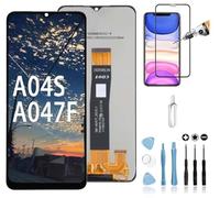 Mobilevie Écran LCD + Vitre Tactile Haute Qualité Compatible avec Samsung Galaxy A04S (SM-A047F, SM-A047F/DS, SM-A047F/DSN) Noir - Verre trempé/kit d'outils Offert - Testé Avant Expédition