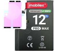 MOBILEX Batterie pour iPhone 12 Pro Max | sans Message | Puce TI | 4240mAh - OEM | Remplacement Interne avec adhésif | Haute capacité