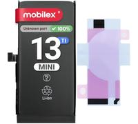 MOBILEX Batterie pour iPhone 13 Mini | Sans message | Puce TI | 2560 mAh - OEM | Remplacement interne avec adhésif | Haute capacité