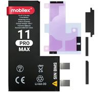MOBILEX® Batterie sans BMS pour iPhone 11 Pro MAX | 3969mAh - Capacité d'origine | Cellule interne de rechange | OEM | Sans câble Flex