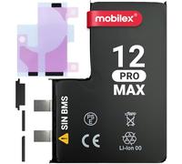 MOBILEX® Batterie sans BMS pour iPhone 12 Pro Max | 3687mAh - Capacité d'origine | Cellule Interne de Rechange | sans Nappe | Soudure requise