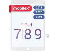 MOBILEX® Écran tactile pour iPad 7 (2019) / iPad 8 (2020) / iPad 9 (2021) 10,2" [blanc] | Numériseur OEM | Capteur en cuivre pur | Adhésif 3M Tesa préinstallé | Non LCD