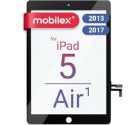 MOBILEX® Écran Tactile pour iPad Air 1 (2013) / iPad 5 (2017) [Noir] | Digitaliseur | Verre Super Résistant | Capteur en Cuivre Haute Densité | Adhésif 3M | Anti-poussière