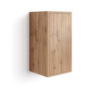 Mobili Fiver, Armoire Suspendue Iacopo 70 avec Porte Battante, Bois Rustique, Mélaminé, Armoire Suspendue Murale pour Entrée, Salon, Bureau, Made in Italy