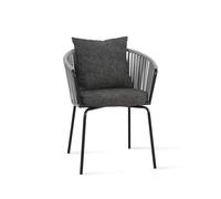 MOBILI FIVER, Chaise en Tissu Anna, Anthracite, Tissu, Mousse et Pieds en Fer, Chaise pour Bars et Restaurants, Cuisine, Salon