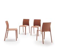 MOBILI FIVER, Chaises Emma, Lot de 4, Terre Cuite, Made in Italy