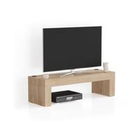 Mobili Fiver, Meuble TV Evolution 120x40, Chêne Clair avec Chargeur sans Fil, 120 cmx40 cmx35 cm, Meuble TV Design pour TV jusqu'à 50'' TV, Made in Italy