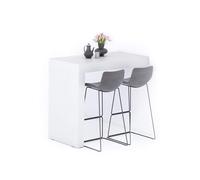 MOBILI FIVER, Péninsule de Cuisine Evolution 120x60, Frêne Blanc, Table Haute de Cuisine pour 4 Personnes, Made in Italy